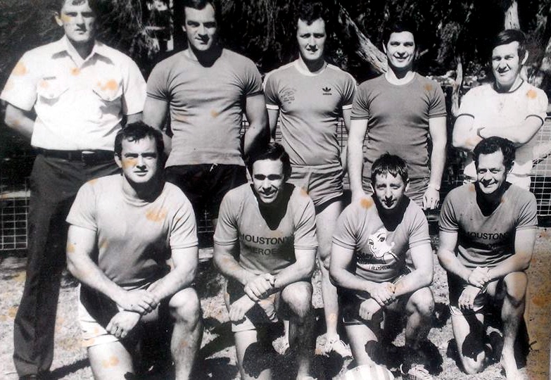 30 Division ( Gosford ) Police Touch Football team ( early 1980's ) L to R<br /> REAR: Gary Jackson, Neil Dell, Gary Lambert ( RIP ), Garry Stillaway, Ray Chambers<br /> FRONT: Peter Flint, Keith 'Tracker' Bradley, Howard 'Howie' Fortis & Ted Albury