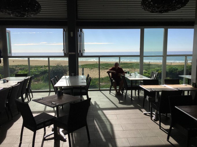 Hugh Hargreave Retired NSWPF member Hugh Hargreave, who worked with Nutty at Terrigal, sitting inside the restaurant at Wamberal Surf Club - reminiscing about his mate <br />