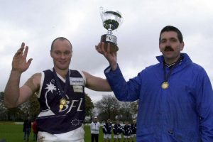 DEDICATED: Malcolm Scott, right, with Wayne Cracknell during the 2001 VCFL championships.