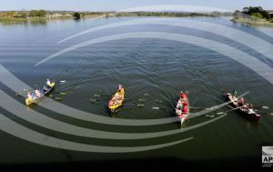 https://www.dailyexaminer.com.au/news/just-old-blokes-doing-what-they-love/2773769/ The inaugural 'Clarence River Run' with surf boats from Red Rock - Corindi, Bungan Heads, North Steyne and Woolgoolga are pictured on the Clarence River starting their journey at Grafton. Photo: Debrah Novak.