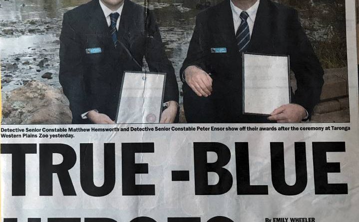 Peter Ensor was in the thick of the 2006 New Year's riot in the Gordon Estate. Pictured with Detective Senior Constable Matthew Hemsworth.