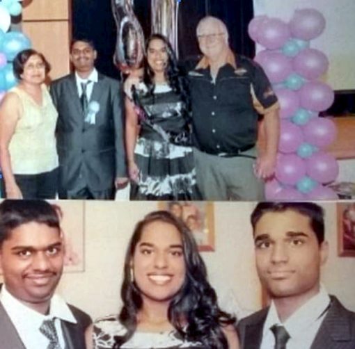 Granpa Paul and Granma Vina with Nathan, Kimara and Preston at their 21st.