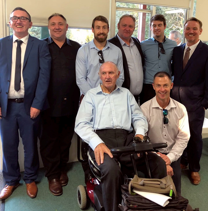 June 12, 2019 ·<br /> Hugh Hargreave with all 5 of his sons and his nephews at his brother Malcolm's funeral