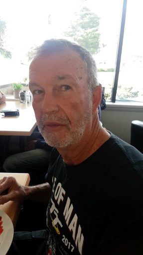 Photo courtesy of Scott STEVENSON Peter MATHEWS on the 2019 Wall to Wall Police Ride of Remembrance. Photo taken Sunday morning - 3 hours prior to losing Peter.