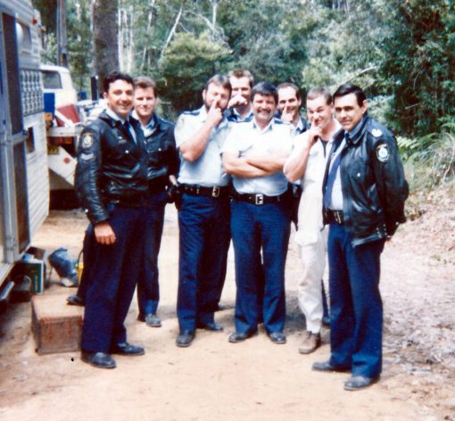 Cook Laz - Sept 2019 September 1992 - Tracker Bradley on far right. ( Sgt 2/c ). Wild Cattle Creek State Forest Logging Demo west of Dorrigo. RIP Tracker.