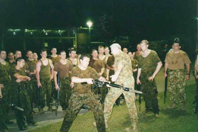 https://magazine.fighttimes.com/ken-blue-curran/ Blue teaching counters to Bayonet attacks at 1 Cmdo in 2007