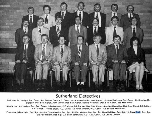 Centenary of NSW Detectives Russell James COOK APM - Front Row, 4th from left