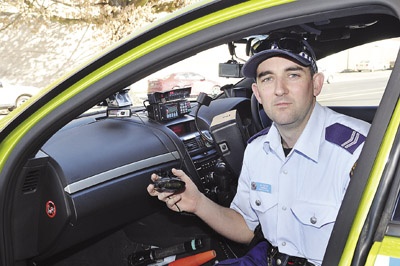 CAUGHT: Senior Constable Wes Bush with one of the many illegal mobile radar detectors seized by police in the last few weeks. CAUGHT: Senior Constable Wes Bush with one of the many illegal mobile radar detectors seized by police in the last few weeks.