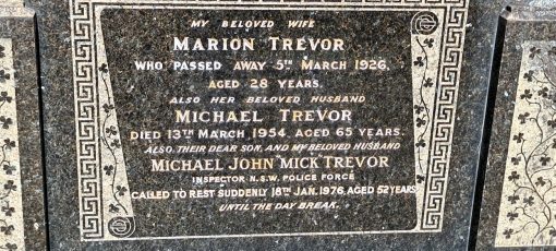 Photo Courtesy of Kevin Banister - 21 August 2020 Michael John TREVOR