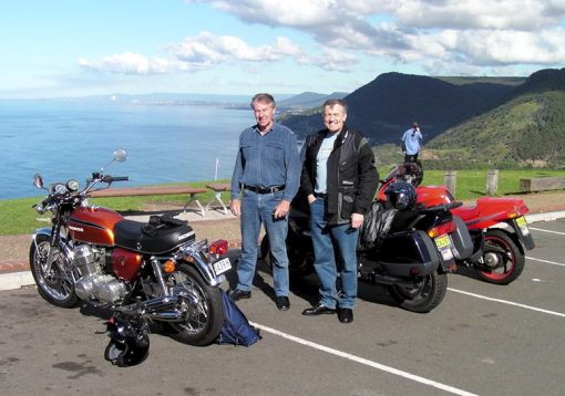 Peter MacRae I worked with Terry on 24/1 Ford F100 Truck, in the 1970's. One of the best partners I had, 'A gentleman & a Scholar of life'. He always wanted to work with me since I once, continually, threw a 6ft 4in Russian back into the 'Dock', during his charging, everytime he stepped out of the dock. A fellow NSW Police cyclist, whom I first met in 1967, when we were patrolling the streets of Paddington,re illegal Parking and other offences during the Royal Easter Show... Terry introduced me to 'MUM"..a "Well to do" elderly lady that lived opposite Centennial Park, in a Mansion, and just loved to entertain young leather clad, NSW Police cyclists. 'Mum', had an ongoing, all day, lunch, in her backyard, for all Police cyclists, so that she catered for all 'Meal Breaks'............ God Bless you 'Mum" for your kindness, and revealing to us the joys of 1930's hospitality...! Praying for you Terry..and when you arrive in the Promised land please pray for me..Love you, Mate... Below is a Pic Of Terry Rigby with Dana Jennings 2008 at Bulli Pass Lookout..!