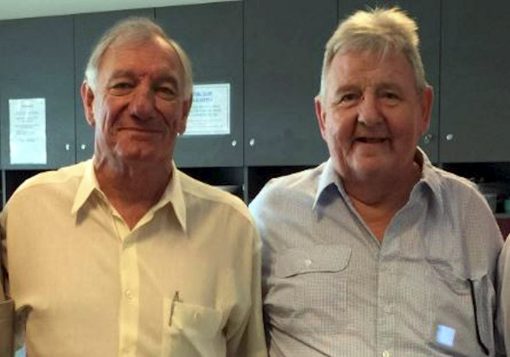 Photo: John Cooke From John Cooke<br /> 7 September 2020 - NSW Fallen Police:<br /> Homicide Squad reunion at Police HQ in 2016 with Geoff McDowell on left & Wilfred ' Bill " TUNSTALL ( who died shortly after in 2016 ).<br /> Both Geoff and Bill received bravery awards following a siege at Granville in 1975 in which Bill received a gunshot wound to his shoulder/arm. Geoff continued to back up Bill despite being severely affected by tear gas. The offender died in the shootout.