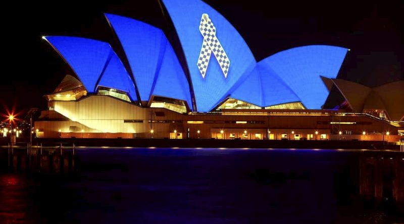 Sydney Opera House Police Memorial Ribbon Police Remembrance Day 29 September 2020