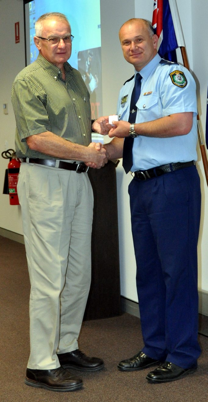 THURSDAY 7 SEPTEMBER 2017 LAKE ILLAWARRA RETIRED POLICE DAY AT LAKE ILLAWARRA POLICE STATION, OAK FLATS. Retired Chief Inspector Peter Lindwall & Supt. Zoran ?