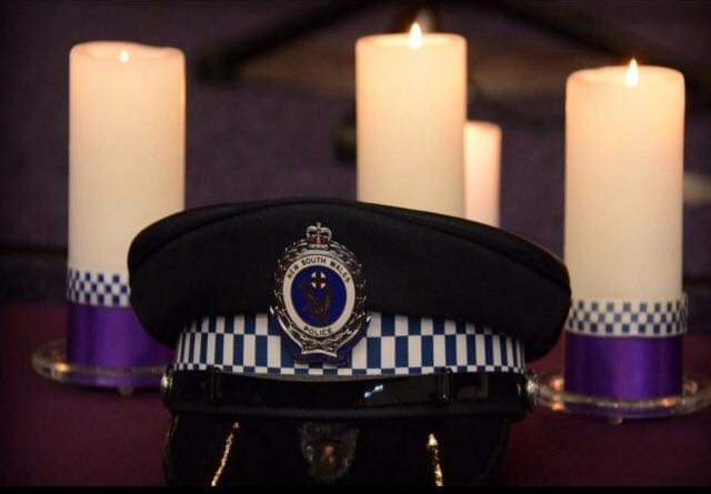 NSW Police cap, candles & Crest