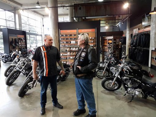 Raymond Charles ROBINSON, Ray ROBBO, Ray ROBINSON, Ray Robinson "ROBBO" talking things over with Brian Turner (sales Manager)