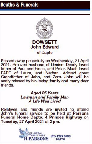 John Edward DOWSETT, John DOWSETT