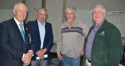 https://www.southcoastregister.com.au/story/4911375/retired-local-police-officers-remembered/ Former local police officers (from left) Bob Williamson, Ron Akhurst, Adrian Danslow and Steve Jones catch up during Retired Police Officers Day.