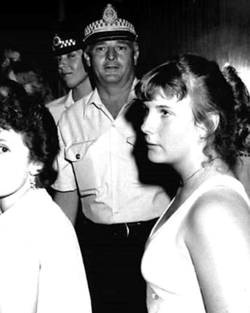 Robert John DINES, Robert DINES, Bob DINES, Bob the Bus Driver,Sergeant Robert John DINES & Constable Cathy BARRETT ( background ) at a Hurstville Blue Light Disco in 1983.
