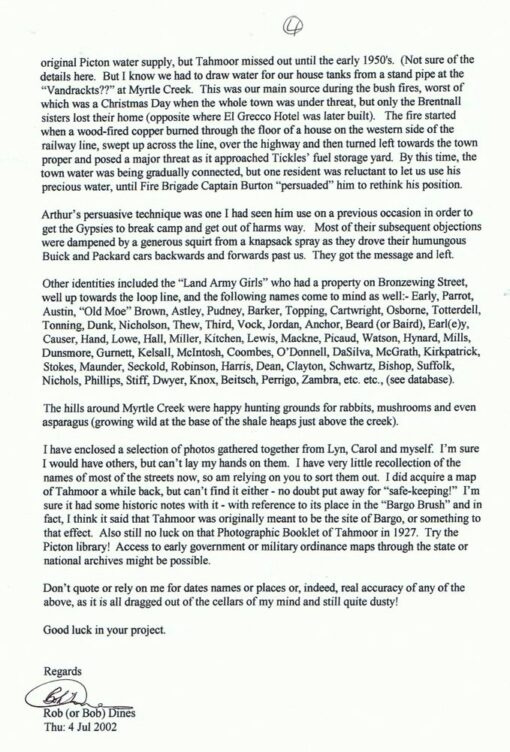 Robert John DINES, Bob DINES, Tahmoor