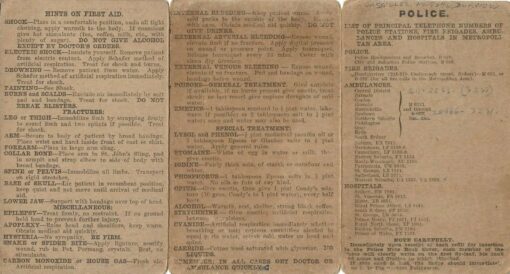 Rex Arthur CASSILLES, Rex CASSILLES, Police Notebook list of Stations and phone numbers