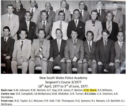 NSW Police Academy - Sergeant's Course 3/1977 18 April to 3 June 1977