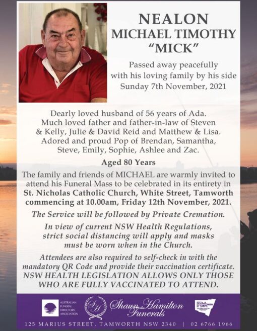 Michael Timothy NEALON, Mick NEALON