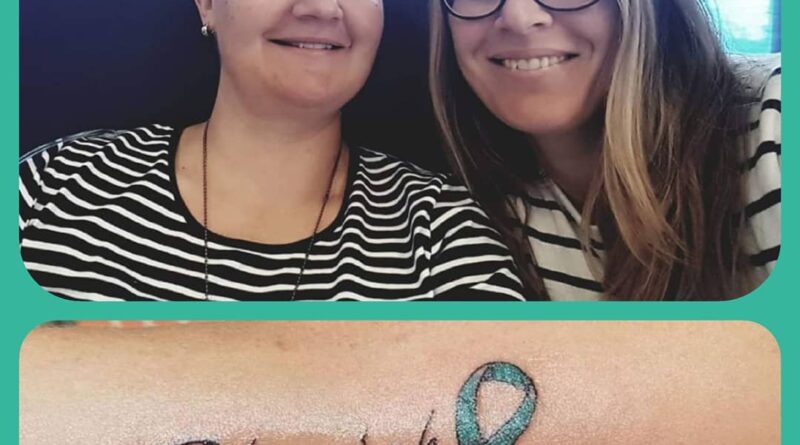 Cheri with her sister, Jessica, on 26 April 2020 Happy happy birthday to my favourite birthday buddy ???????? This is one of my favourite picture of us. So strong, so beautiful, winning the battle #mycherish #matchy #sisters #ovariancancer #survivor #superhero #mysister #lookafteryourladybits #nostoppingyounow