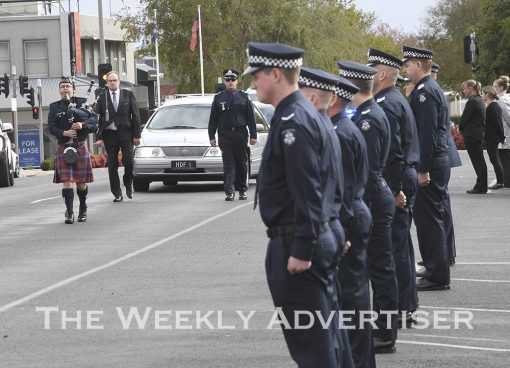 https://theweeklyadvertiser.com.au/articles/policeman-heath-martin-remembered-with-honour-guard/ Police form a guard of honour for collegue Heath Martin in front of Horsham Police Station. - Heath MARTIN