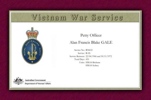 Petty Officer Alan Francis Blake GALE