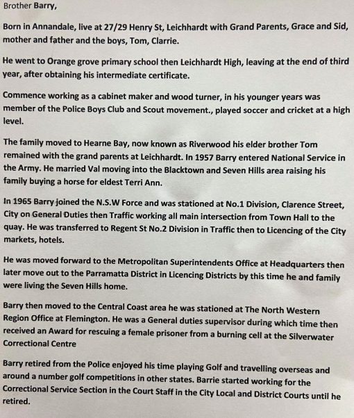 Barry Sydney John LEMME, Barry LEMME, Bazza LEMME