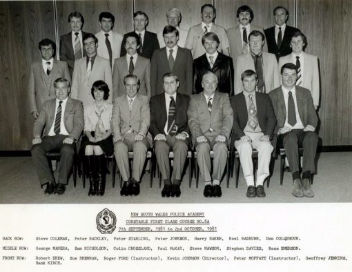 Constable First Class Course 8A - 7 Sept 1981 to 2 Oct 1981