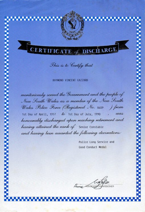 Raymond Vincent GAZZARD, Ray GAZZARD