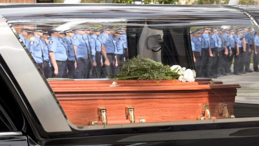 https://www.news.com.au/national/crime/infectious-smile-funeral-held-for-fallen-wa-cop-anthony-woods/news-story/03e2817f3fb43cc1517ec96a9d4d16ef Anthony WOODS. The coffin of Constable Woods leaving the service in an honour guard. Picture: NCA NewsWire / Sharon Smith
