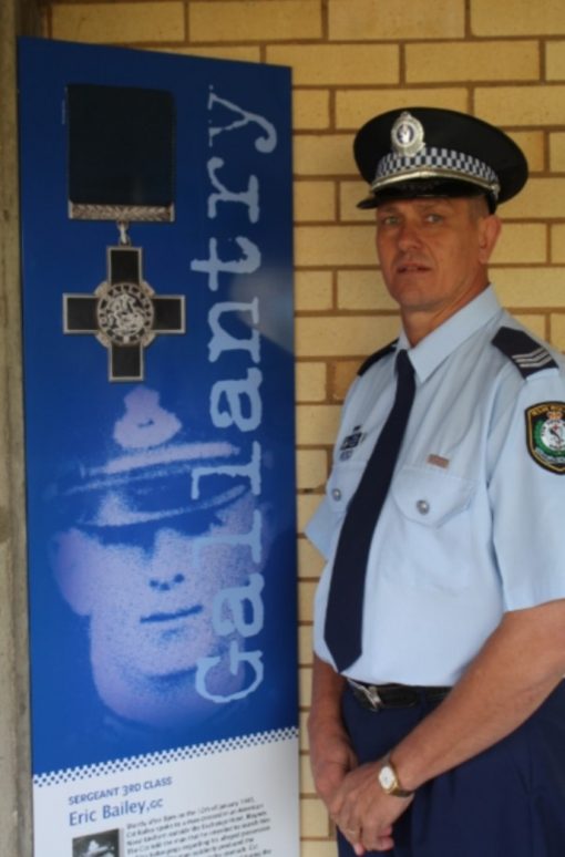 Steve standing at Hero's Walk, alongside of a Memorial at the NSW Police Academy, Goulburn, in Honour of his Grandfather - Eric George BAILEY, NSWPF # 2382