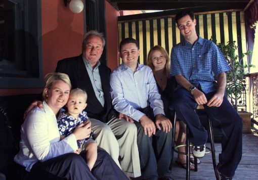 Mr Face with his family.