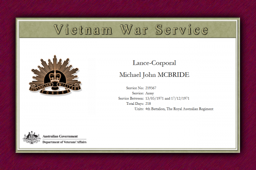 Michael John McBRIDE, Mick McBRIDE